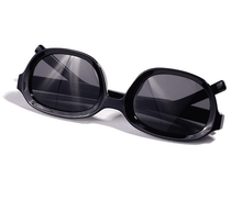 Load image into Gallery viewer, BLACK RETRO OVAL GLASSES
