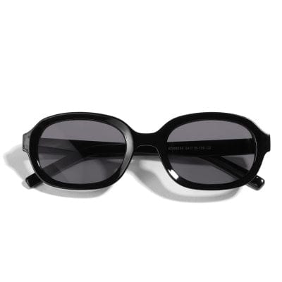 BLACK RETRO OVAL GLASSES